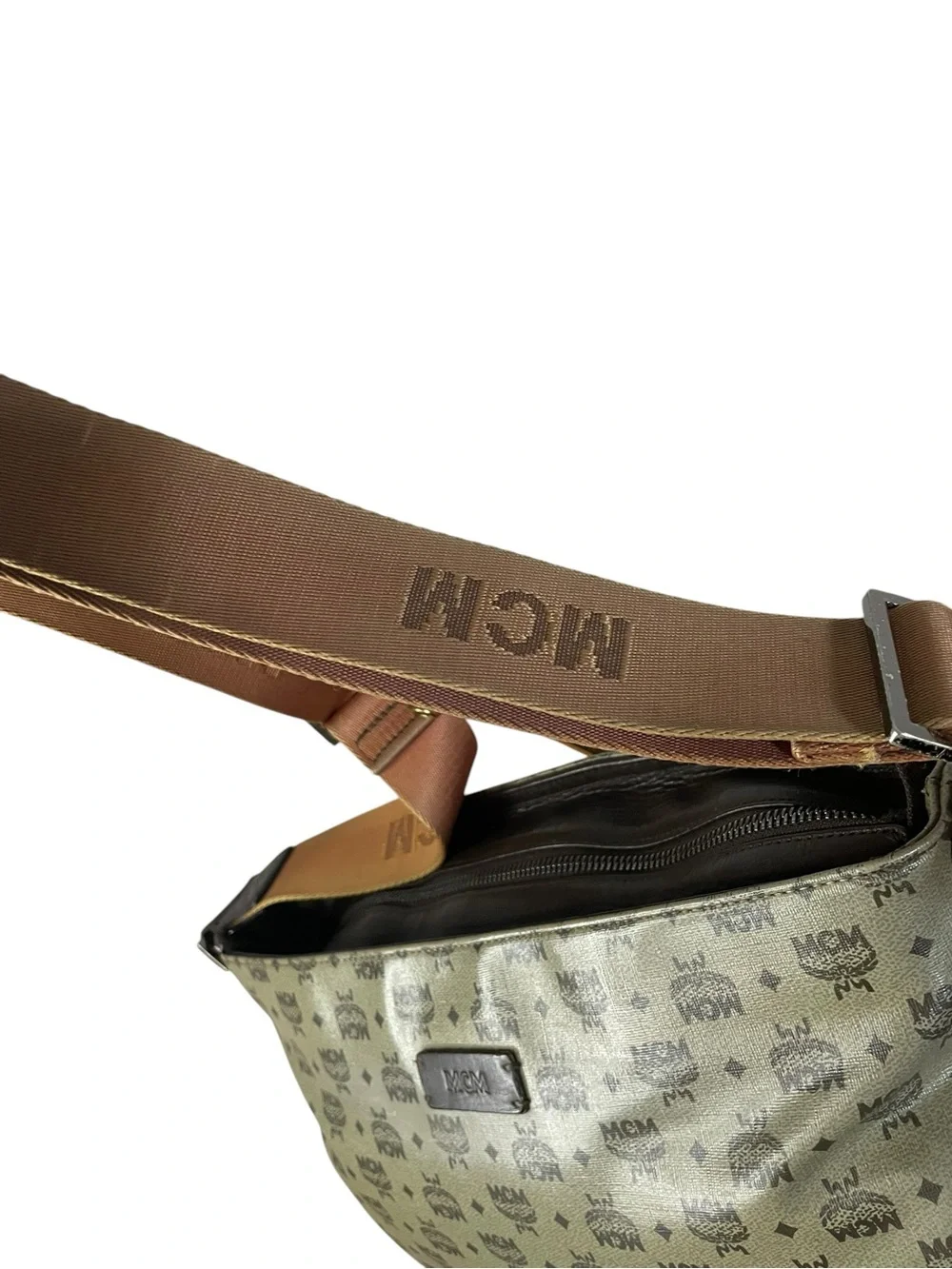 RARE Vintage MCM Olive Visetos Monogram Hobo Bag - Large Shoulder Bag